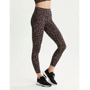 Varley Womens Luna Legging High Rise 7/8 Length Letelux Tort Leopard Size Small